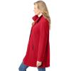 Woman Within Plus Size Petite Fleece Swing Funnel-Neck Coat(Classic Red)