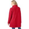 Woman Within Plus Size Petite Fleece Swing Funnel-Neck Coat(Classic Red)