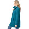 Woman Within Plus Size Petite Fleece Swing Funnel-Neck Coat(Deep Teal)