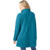 Woman Within Plus Size Petite Fleece Swing Funnel-Neck Coat(Deep Teal)