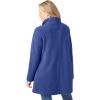 Woman Within Plus Size Petite Fleece Swing Funnel-Neck Coat(Ultra Blue)