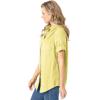 Woman Within Plus Size Petite Short-Sleeve Button Down Seersucker Shirt(Primrose Yellow Pop Stripe)