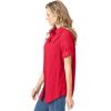 Woman Within Plus Size Petite Short-Sleeve Button Down Seersucker Shirt(Vivid Red)