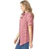 Woman Within Plus Size Petite Short-Sleeve Button Down Seersucker Shirt(Vivid Red Gingham)