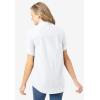 Woman Within Plus Size Petite Short-Sleeve Button Down Seersucker Shirt(White)