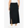 Woman Within Plus Size Petite Sport Knit Side-Slit Skirt(Black)