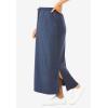 Woman Within Plus Size Petite Sport Knit Side-Slit Skirt(Heather Navy)