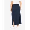 Woman Within Plus Size Petite Sport Knit Side-Slit Skirt(Navy)