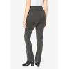 Woman Within Plus Size Petite Stretch Ponte Knit Pull-On Bootcut Pants(Pocket Heather Charcoal)