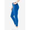 Woman Within Plus Size Petite Stretch-Cotton Knit Pull-On Leggings(Bright Cobalt)