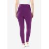 Woman Within Plus Size Petite Stretch-Cotton Knit Pull-On Leggings(Plum Purple)