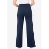 Woman Within Plus Size Petite Stretch-Cotton Knit Pull-On Wide-Leg Leggings(Navy)