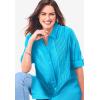 Woman Within Plus Size Pintucked Button Down Gauze Shirt(Black)