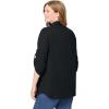 Woman Within Plus Size Pintucked Button Down Gauze Shirt(Black)