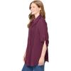 Woman Within Plus Size Pintucked Button Down Gauze Shirt(Deep Claret)