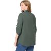 Woman Within Plus Size Pintucked Button Down Gauze Shirt(Pine)