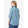 Woman Within Plus Size Pintucked Button Down Gauze Shirt(Pink Watercolor Palms)