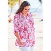 Woman Within Plus Size Pintucked Button Down Gauze Shirt(White)