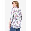 Woman Within Plus Size Pintucked Button Down Gauze Shirt(White Painterly Paisley)