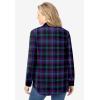 Woman Within Plus Size Pintucked Flannel Shirt(Midnight Plum Plaid)