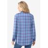 Woman Within Plus Size Pintucked Flannel Shirt(Sky Blue Plaid)