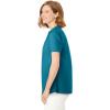 Woman Within Plus Size Pintucked Half-Button Tunic(Deep Teal)