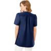 Woman Within Plus Size Pintucked Half-Button Tunic(Evening Blue)