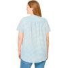 Woman Within Plus Size Pintucked Half-Button Tunic(French Blue Gingham)
