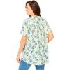 Woman Within Plus Size Pintucked Half-Button Tunic(French Blue Meadow Floral)