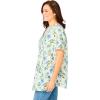 Woman Within Plus Size Pintucked Half-Button Tunic(French Blue Meadow Floral)