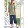 Woman Within Plus Size Pintucked Half-Button Tunic(Olive Green)