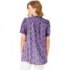 Woman Within Plus Size Pintucked Half-Button Tunic(Radiant Purple Blooming Ditsy)