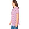 Woman Within Plus Size Pintucked Half-Button Tunic(Sunset Pink Blooming Ditsy)