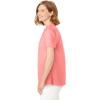 Woman Within Plus Size Pintucked Half-Button Tunic(Sweet Coral)