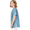 Woman Within Plus Size Pintucked Half-Button Tunic(Waterfall Blooming Ditsy)
