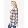 Woman Within Plus Size Plaid Knit Tunic with Collar(Bright Cobalt Plaid)