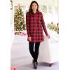 Woman Within Plus Size Plaid Knit Tunic with Collar(Ivory Plaid)
