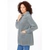 Woman Within Plus Size Pleat-Back Corduroy Jacket Long Oversized Barn Coat(Gunmetal)