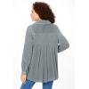 Woman Within Plus Size Pleat-Back Corduroy Jacket Long Oversized Barn Coat(Gunmetal)