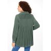 Woman Within Plus Size Pleat-Back Corduroy Jacket Long Oversized Barn Coat(Pine)