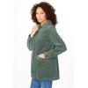Woman Within Plus Size Pleat-Back Corduroy Jacket Long Oversized Barn Coat(Pine)