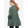 Woman Within Plus Size Pleat-Back Corduroy Jacket Long Oversized Barn Coat(Pine)