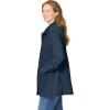 Woman Within Plus Size Pleat-Back Denim Jacket Long Oversized Jean Coat(Indigo)