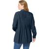 Woman Within Plus Size Pleat-Back Denim Jacket Long Oversized Jean Coat(Indigo)