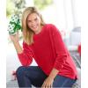 Woman Within Plus Size Plush Velour Tunic Sweatshirt(Classic Red)