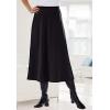 Woman Within Plus Size Ponte Knit A-Line Skirt(Black)