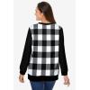 Woman Within Plus Size Printed Sweatshirt(Black Buffalo Plaid)