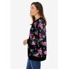 Woman Within Plus Size Printed Sweatshirt(Black Rose)