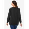 Woman Within Plus Size Printed Sweatshirt(Black Sequin Star)