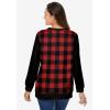Woman Within Plus Size Printed Sweatshirt(Classic Red Buffalo)